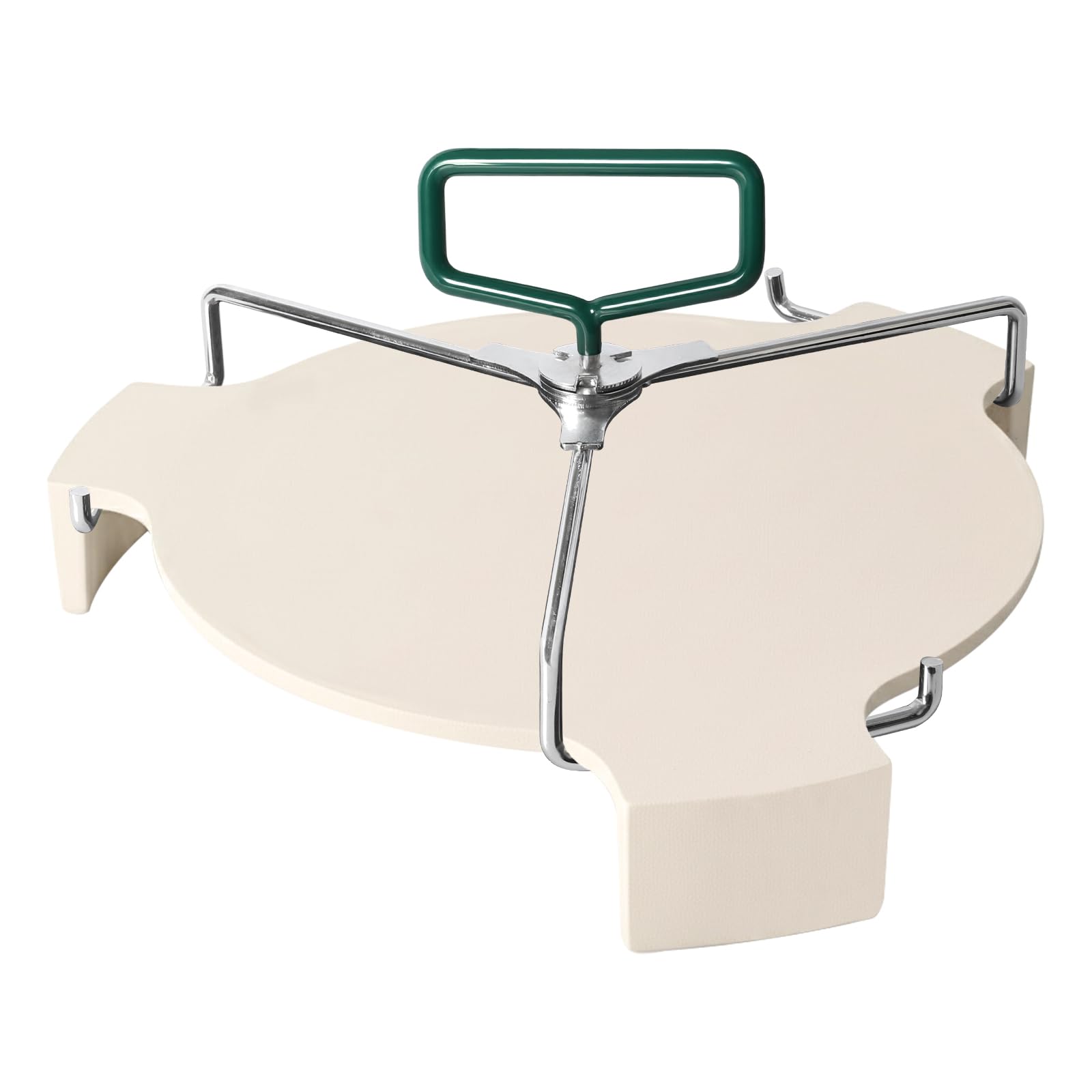 Large Ceramic Plate Setter Heat Deflector with All-Round Lifter Set Compatible with Large Big Green Egg,and Other Similar Sized Kamado Grill,18 In Ceramic Egg Grill