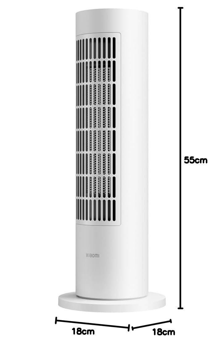 Xiaomi Smart Tower Heater Lite, Termoventilatore Aria Calda, Riscaldamento in 3 secondi, Ventilazione grandangolare a 70°, Quattro modalità, Controllo tramite App, Leggero da spostare, Bianco