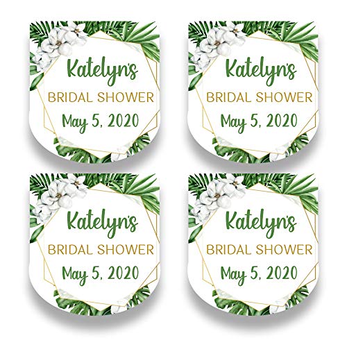 Set of 30 Tropical Mini Party Favor Labels - Palm Leaf Labels