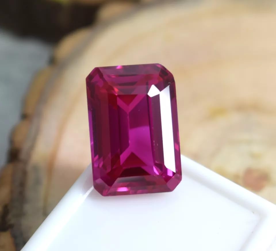 Natural Pink Sapphire 24.75 Ct Emerald Cut GGI Certified Loose Gemstone Rare Collectible Gem Stone for Jewelry Making