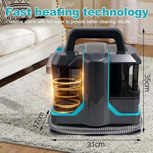 Limpiador portátil para alfombras, potente limpieza profunda de manchas con tanque doble de 1080 ml, ideal para derrames y desorden de mascotas en alfombras, escaleras, tapicería
