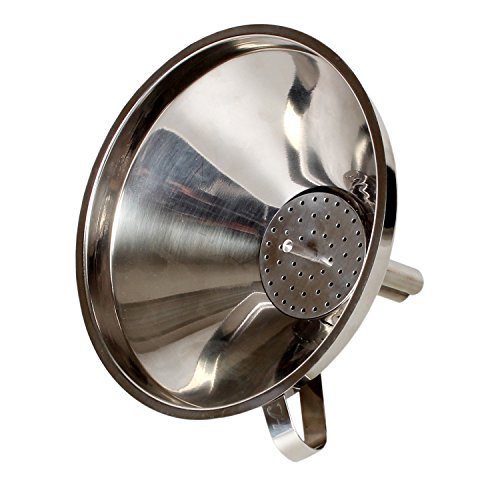 Excellante 849851007864 Stainless Steel Funnel with Removable Strainer, 6