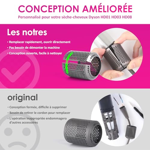 Filtre de rechange pour sèche-cheveux Dyson évitant la surchauffe - 8