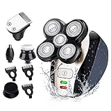 Electric Head Shaver for Bald Men，5 in 1 Electric Razor for Men Multifunctional Bald Head Razor Grooming Kit,USB Rechargeable Electric Shavers for Men,Cordless Waterproof Hair Trimmer for Men