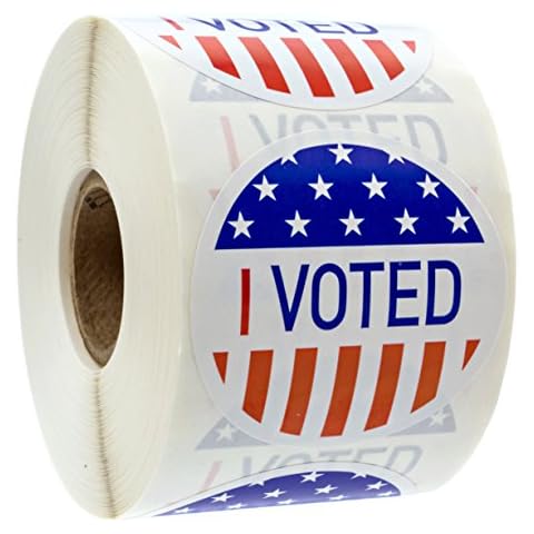 I Voted Stickers / 500 Patriotic Voting Election Stickers / 2" Round Red White Blue Vote Label/Made in The USA Cover