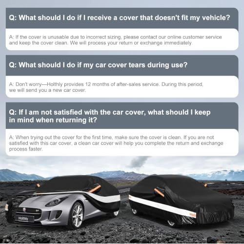 Image of 10 Layers Sedan Car Cover Custom Fit for Jaguar F-Type (2013-2026), Waterproof All Weather for Automobiles, Outdoor Full Cover Sun Rain Dust UV Protection with Cotton. Black