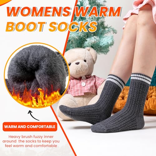 Velice Winter Warm Thermal Socks for Women Extra Thick Insulated Heated Crew Boot Socks for Cold Weather 5 Pairs4