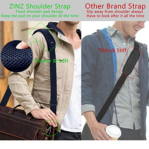 Image of ZINZ 79 inch Shoulder Strap, Extra-thick Fixed Cushion Pad and Dual Clasps Universal Replacement Strap with Metal Swivel Hooks for Laptop Bags, Luggage Bags, Camera, Crossbody (200cm,Blue)