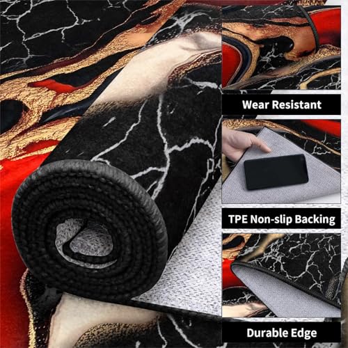 Tapete para Sala 5x6ft Rojo Negro Dorado miniatura 5