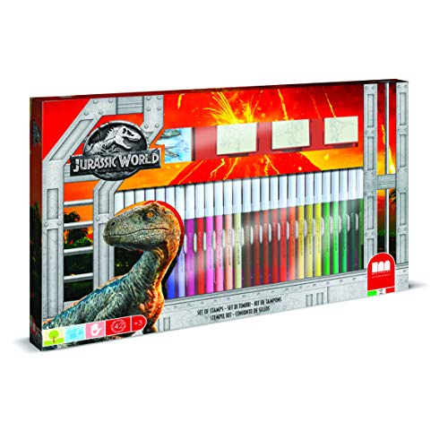 Tampons Jurassic World Multiprint avec 36 marqueurs de coloriage pour enfant