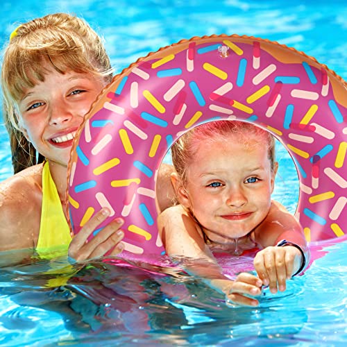 8 Pcs Kids Inflatable Donut 21.7 Inch Sprinkle Donut Pool Floats Doughnut Inflatable Swim Tube Toys Colorful Donut Party Decorations Floating Ring For Swimming, Floating (Multi Colors) #TOP3