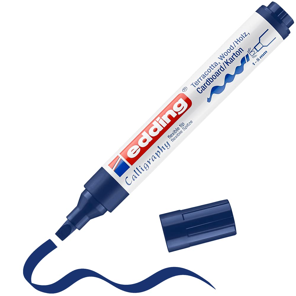 Edding Creative Calligraphy Marker 1455, Steel Blue, 1 to 5 mm