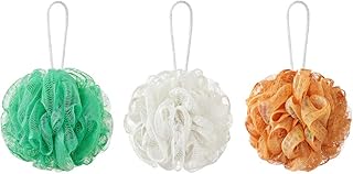 IKEA ÅBYÅN Body puff, set of 3, orange/green/white