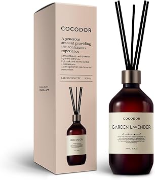 Cocodor Premium Reed Diffuser, 16.9 fl oz 500 ml, Garden Lavender, Large Capacity, Room Fragrance, Air Freshener, For Rooms, Popular Gift Present