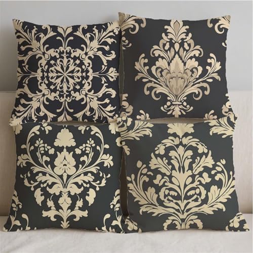 Housse coussin 50x50cm lin aspect imperméable durable double face S42 - 3