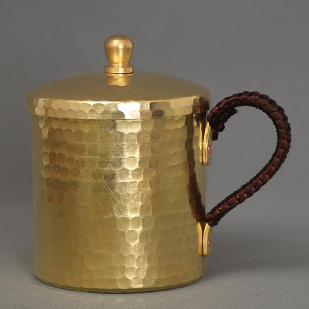 Becher für Kaffee Und Tee mit Deckel, Küchenbar Zubehör, Kupfer, Messing 350ml