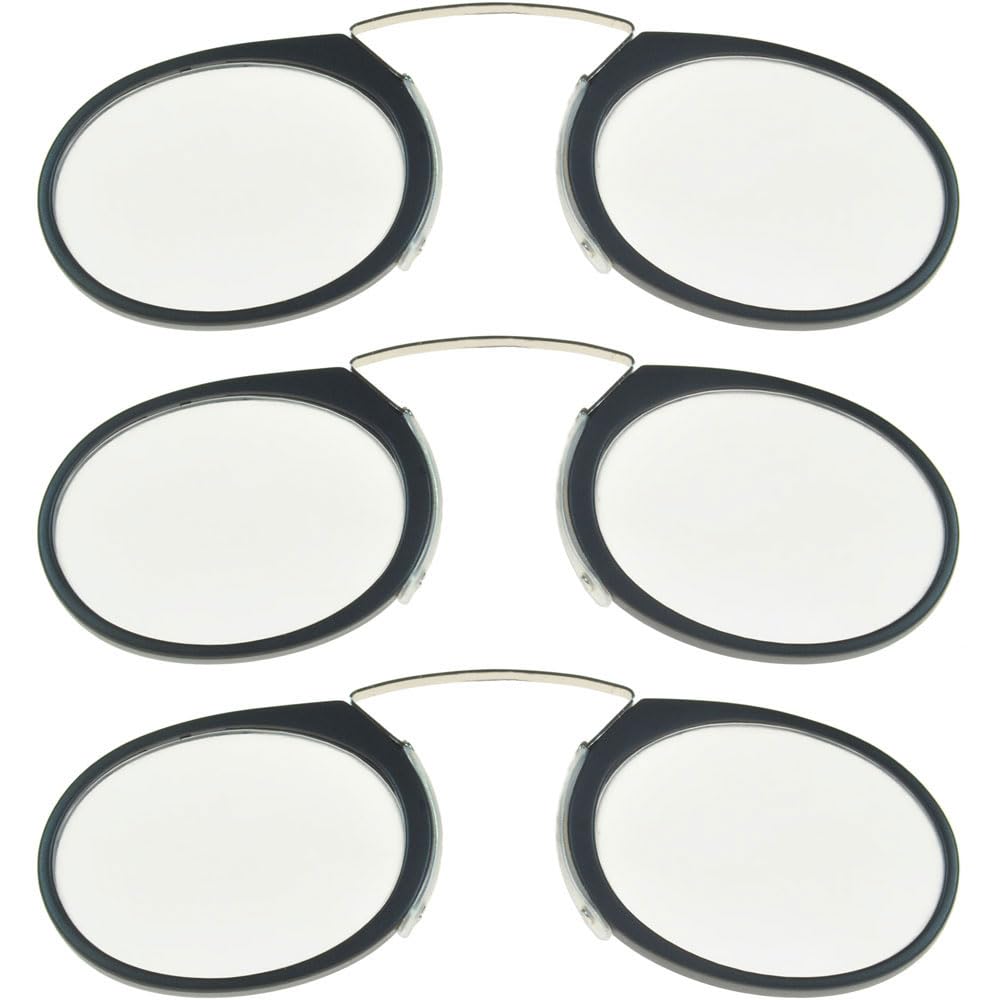 ClipFlipz Pince-Nez 4820 Reading Glasses Oval Nose Reader Magnifiers TR90 Medium 3 Pack +3.00