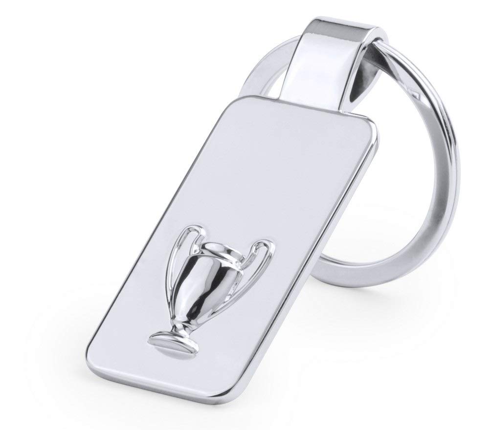 Paul Clover Personalised Engraved Satin Chrome Design Keyring/Keychain - Sports Theme - Enter Your Custom Text (Trophy)