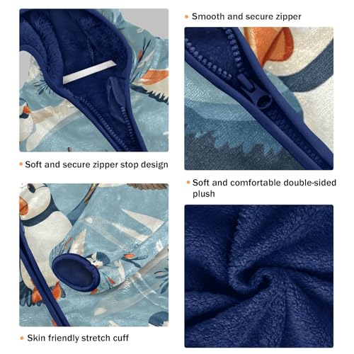 Flying Birds with Clouds Toddler Fleece Jacket Girl Boys Hooded Fleece Jacket Coat Warm Outwear Zip-up 3-10T3