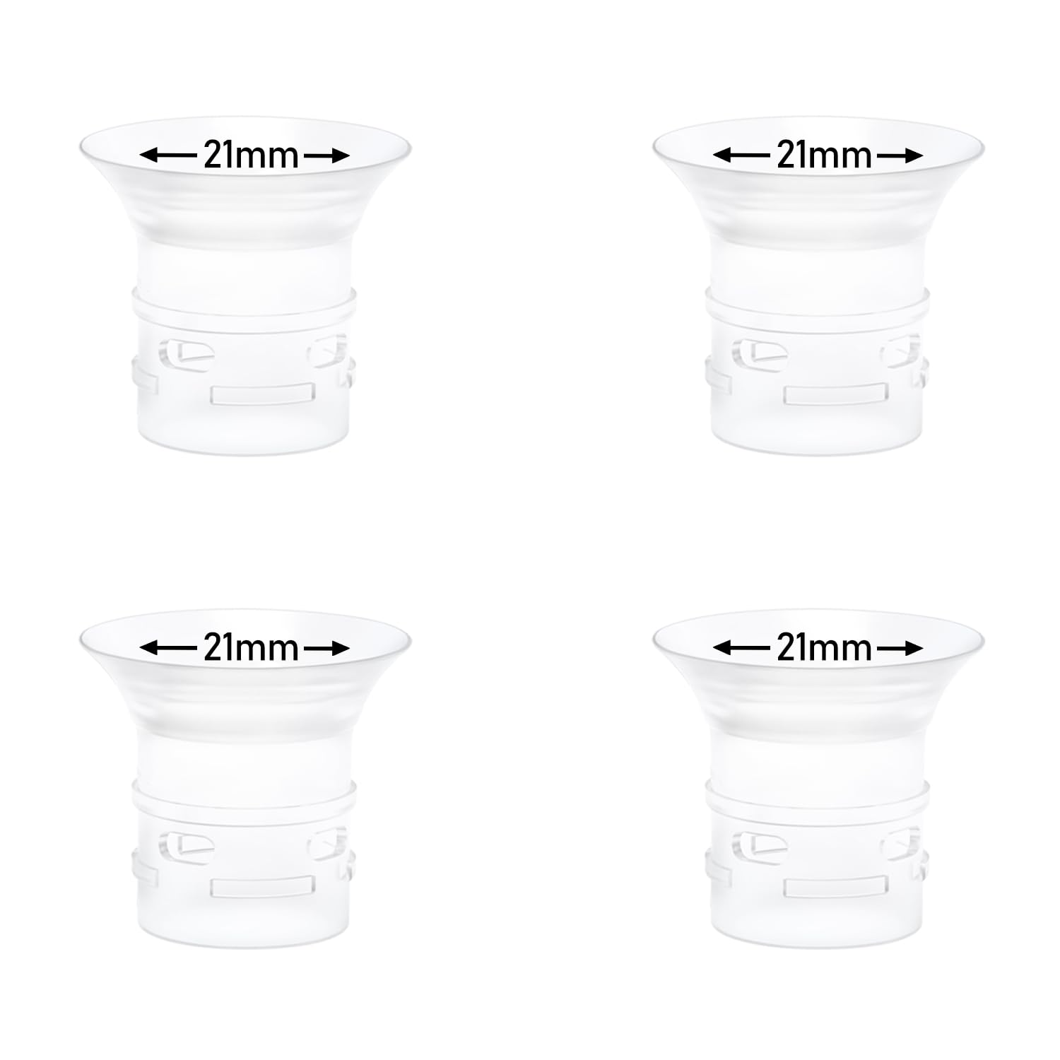 4pcs Flange Insert 21mm Compatible with eufy S1 Pro/S1/E10/E20 Wearable Breast Pump, Replace for eufy Breast Pump Sizing Insert, Fit for Breast Pump