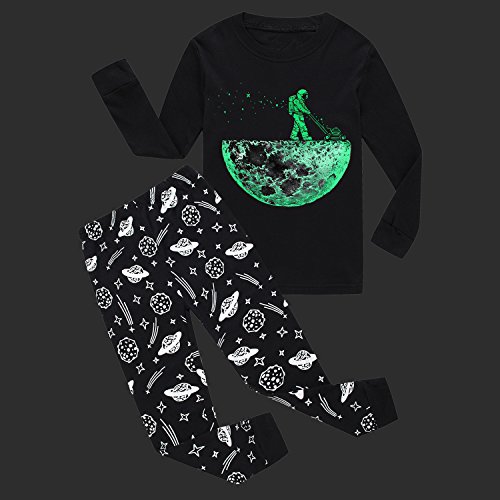 Boys Pajamas Space-Glow-In-The-Dark Toddler Clothes Kids Pjs Sleepwear Shirts Size 14 Black #TOP1