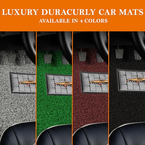 Image of CONTINENTAL ''Duramat Curly'' Universal Noodles Car Mats - Premium Waterproof PVC Cushions Car Floor Mats for All Cars with Anti-Slip Design (Set of 5,Full Black)