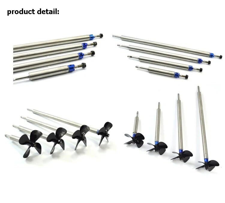 Set Di 2 Alberi Portaelica In Acciaio Inox Per Modelli Navali RC - Diametro 4mm X Lunghezza 250mm Con Boccole - 2