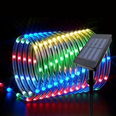 IJG Christmas Solar Rope Lights Outdoor Waterproof Cover