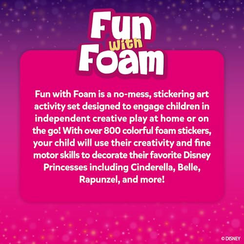 Image of Skillmatics Foam Sticker Art - Disney Princess, 800+ 3D Foam Stickers, Mess-Free Fun for Kids, DIY Felt Craft Kits, Gifts for Fans of Cinderella, Belle, Rapunzel, Ages 3, 4, 5, 6, 7