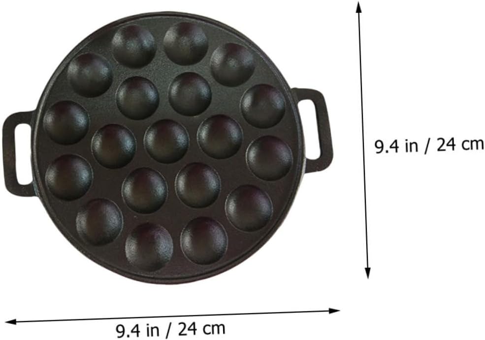 24CM Cast Iron Escargot Dish 19 Compartments Non-Coated Baking Tray for Snail Delicacies Kitchen Essential for Home Chefs