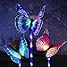 Luce Solare da Giardino, 3 Pezzi Lampade Solari a LED Che Cambia Colore Luci forma di Farfalla, Luci da esterno giardino da terra Decorazioni illuminazione per esterni balcone terrazza prato sentiero