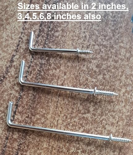 Image of Q1 Beads 24 Peices 2 inch Steel Display Hooks Wall Mount for Multipurpose Hanging in Shop,Home, Counter Display Self Screw in (Chrome)
