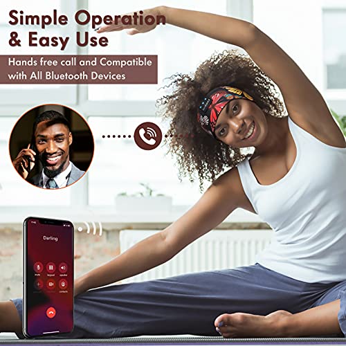 Lc-Dolida Sleep Mask With Bluetooth Headphones, Floral Sleep Headphones Bluetooth Headband For Sleeping Sports Sleep Mask For Side Sleeper, Best Gift And Travel Essentials #TOP6
