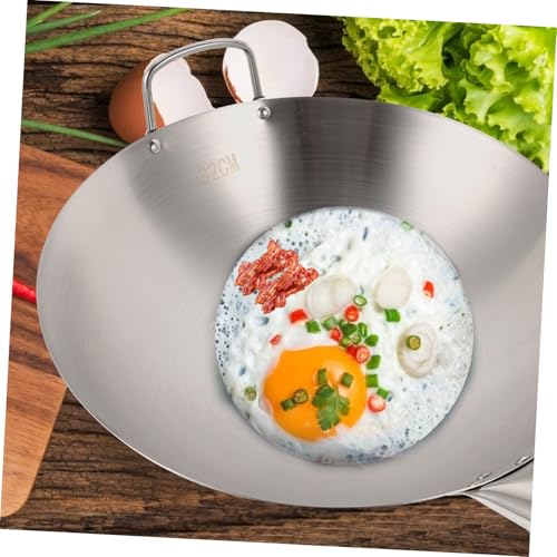 Wok de acero inoxidable con mango largo antideslizante miniatura 5