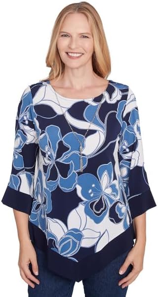 Alfred Dunner クラシックパッチ フローラル ボーダー ポリエステル