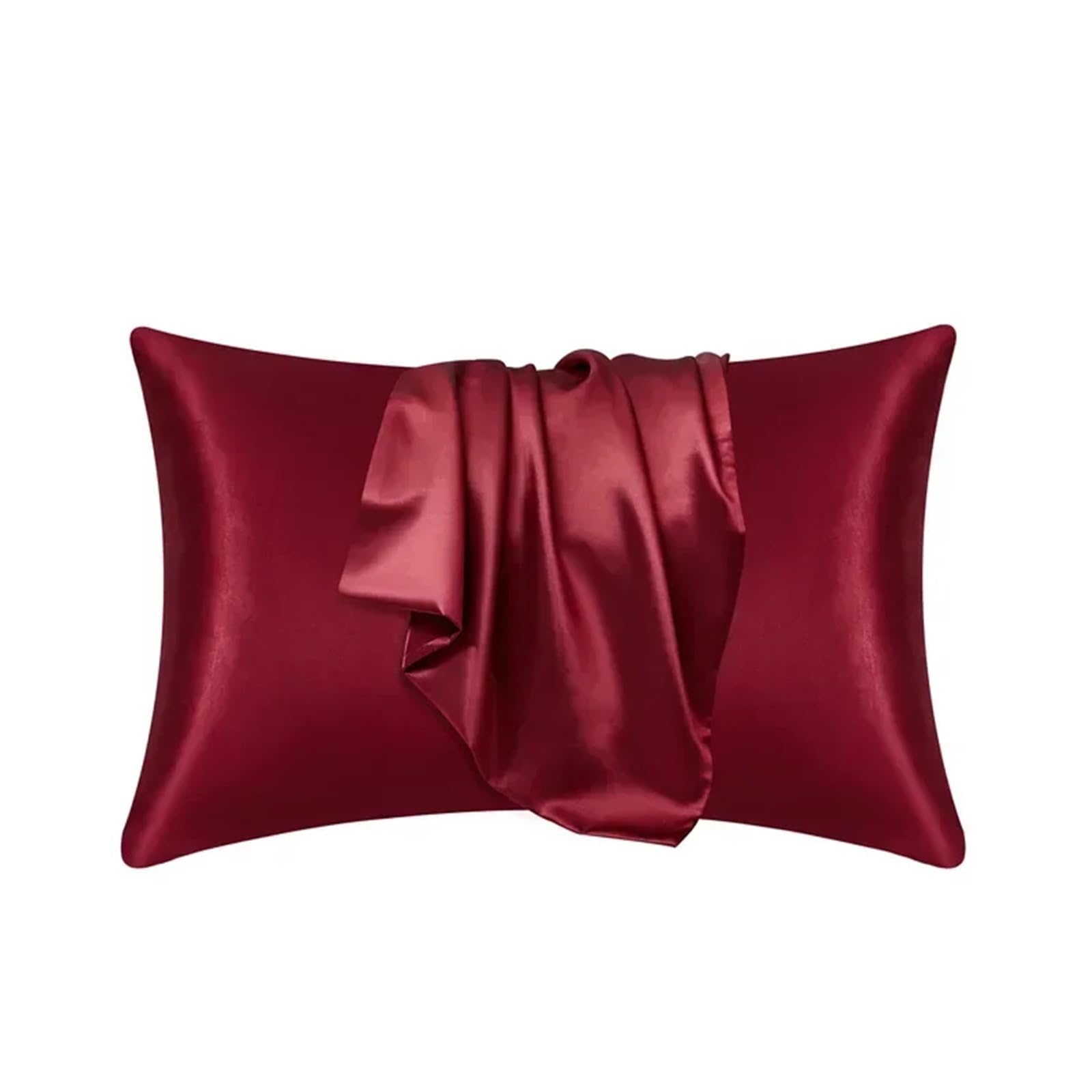 Silk Pillowcase Silk Pillowcase Pillow Cover Silky Satin Hair Beauty Pillowcase Comfortable Pillow Case Home Decor Pillow Covers(Red,51cmx76cm)