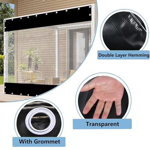 Bâche robuste PVC imperméable transparente 4,5 x 3,5 m Pera