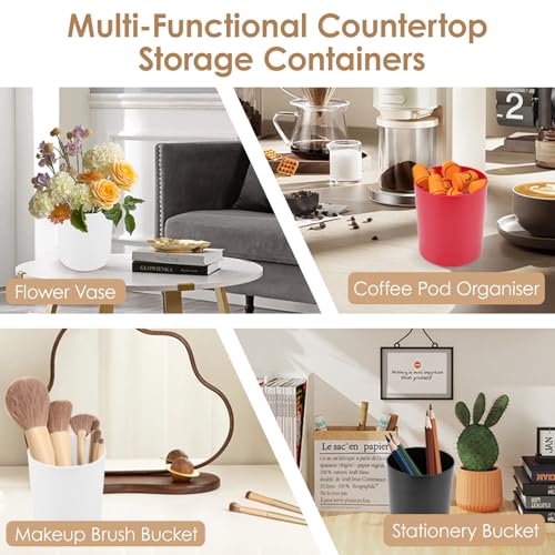 Buachois 360° Rotating Utensil Holder,Kitchen Utensil Storage Holder Utensil Caddy Simple Chopstick Basket Tableware Storage Container Kitchen Counter Organizers and Storage White - Image 3