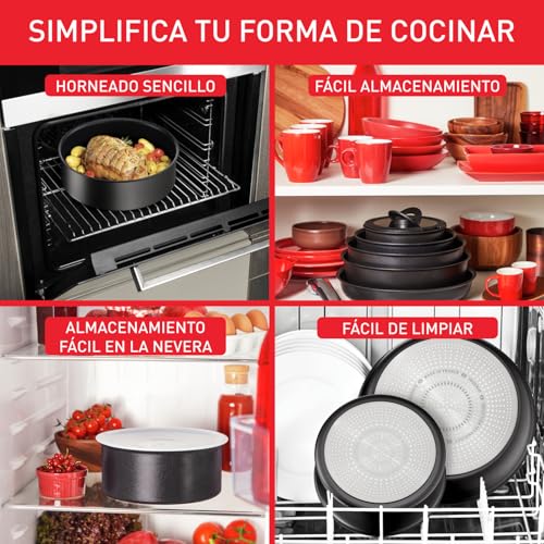 Miniatura 3 de Tefal Ingenio Unlimited On - Juego De 2 Sartenes 2 Cazos Guisera Wok 6 Accesorios 2 Mangos Extraíbles, Sartenes Antiadherentes, Revestimiento Titanio, 22 28 Cm, 16 20 Cm, 16 Cm