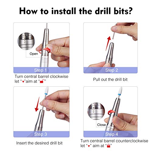 Perceuse à ongles sans balais IMENE anti vibration pour soins des cuticules