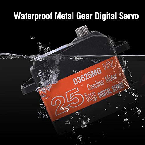 Drfeify 25 kg Servo Ingranaggi Digitali Metallo Impermeabile per Camion RC 1/10 1/8 Coche