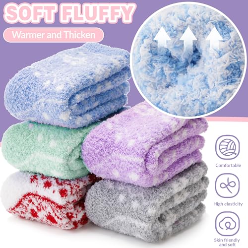 Fuzzy Slipper Socks Thick Fluffy Warm Winter Cozy Plush Soft Sleep Home Socks for Women Men4