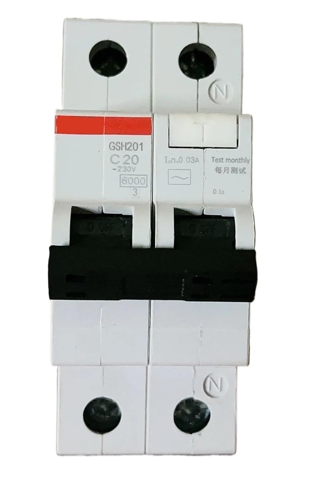 1 szt. wyłącznik różnicowoprądowy GSH201PN GSH202 1P + N 2P 6A 10A 16A 20A 25A 32A 40A 50A 63A typ C AC elektroniczny (1P N,40A)