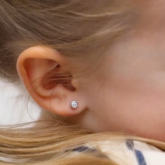 Flat Back Earrings 925 Sterling Silver Cubic Zirconia Cross