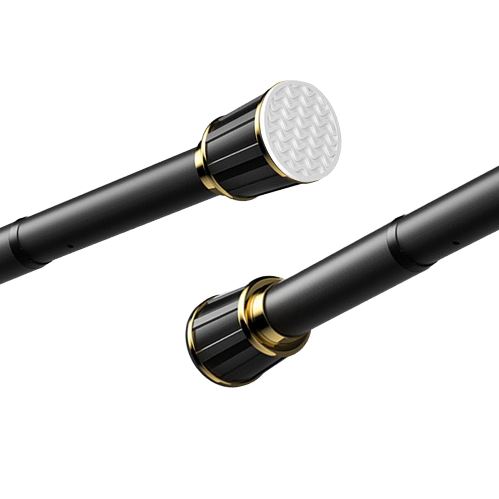 WQPMNYG Adjustable No Drill Shower Curtain Rod, Telescopic Bathroom Curtain Rod, Extendable Curtain Rod for Balcony, Kitchen, Garden (Black, 160-250CM)