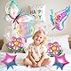 7 Stück Schmetterling Deko Geburtstag, Geburtstagsdeko Mädchen, Bunt Blumen Luftballon, Folienballon Schmetterling, Feen Deko Kindergeburtstag, für Geburtstag Jubiläum Motto Party