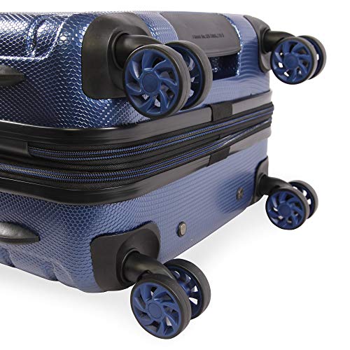 Original Penguin Crimson 21" Hardside Carry-On Spinner Luggage,Telescoping Handles, Metallic Blue, One Size #TOP5