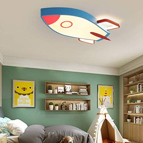 Preisvergleich Produktbild WANGT Moderne LED Deckenleuchte Rocket Art Design Deckenleuchte Cartoon Kreative Kinderzimmerleuchte Nordeuropa Style 70cm,3000k