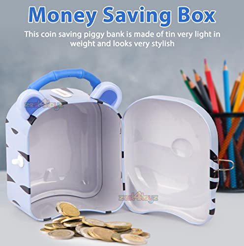 Image of Zest 4 Toyz Money Bank for Kids Metal Piggy Bank with Lock N Key Money Saving Box Gullak Money Box Coin Bank Kids Cash Box Return Gifts