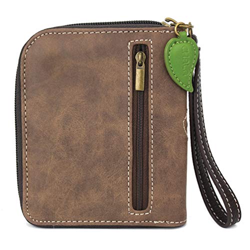 CHALA Zip Around Wallet, Wristlet, 8 Credit Card Slots, Sturdy Pu Leather - Sunflower - Brown3